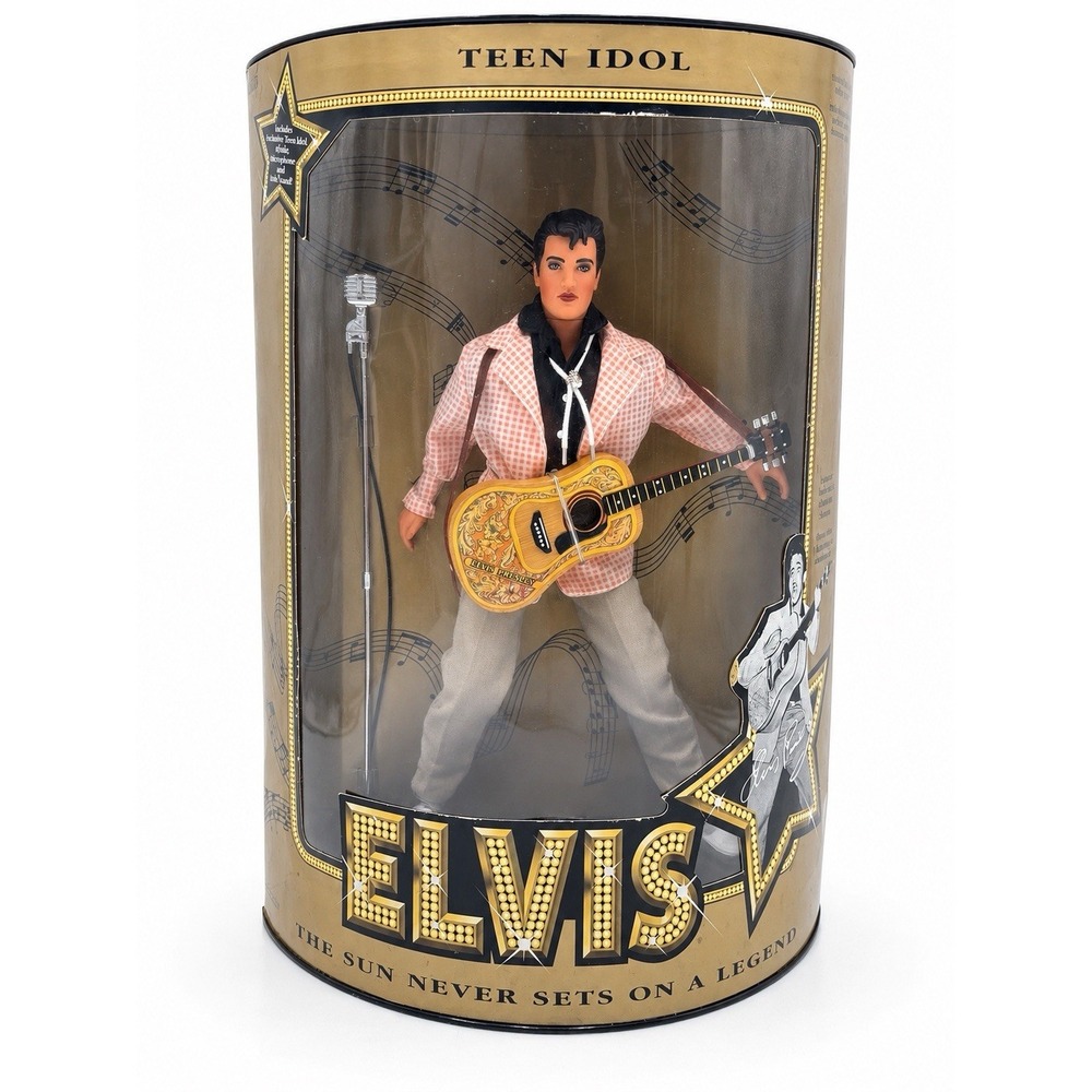1993 Hasbro Elvis Presley Teen Idol 12in Doll NIB Guitar Microphone COA